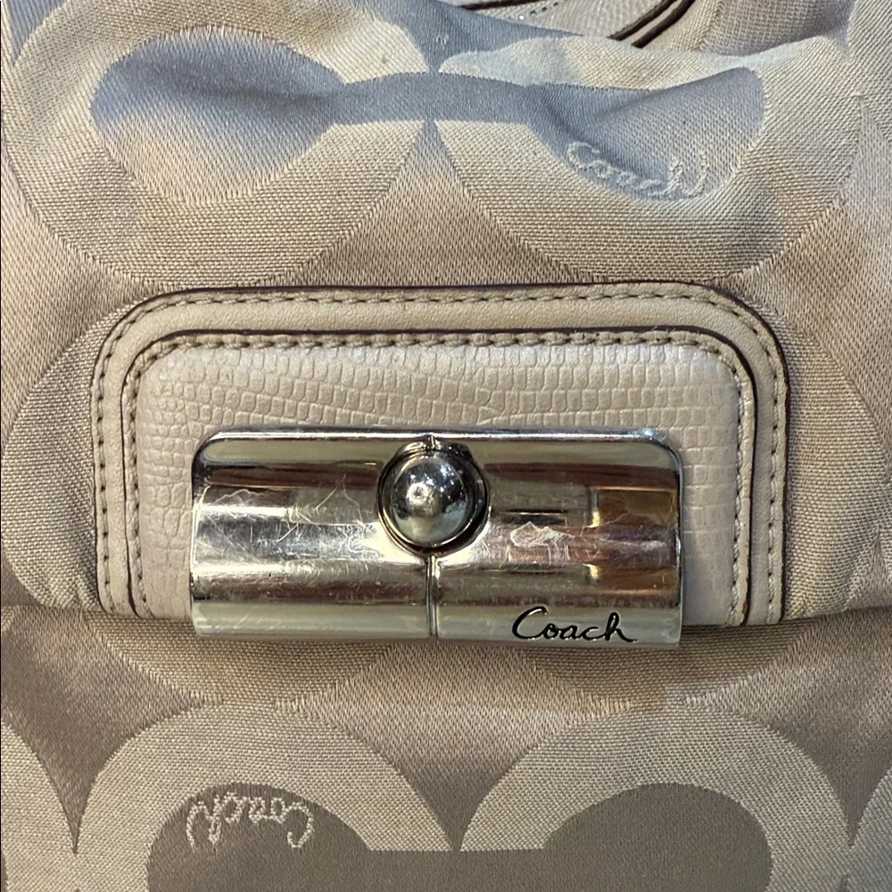 Coach Tan Opt Art Signature Shoulder Bag